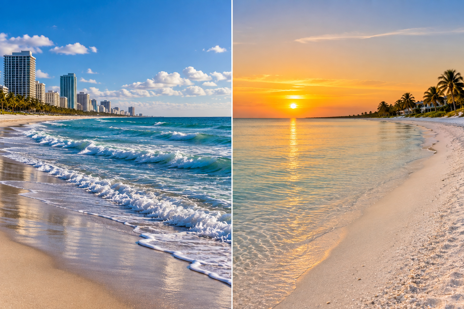 Praias da Costa Leste ou Costa Oeste da Flórida Qual Lado Escolher