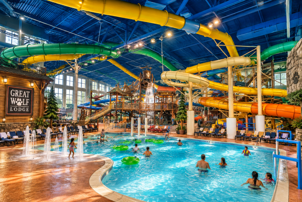 Imagem representando parque aquático coberto do Great Wolf Lodge em Naples na Flórida