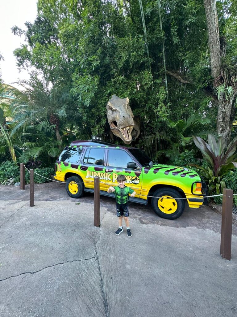 Área de Jurassic Park no Islands of Adventure em Orlando em outubro de 2023