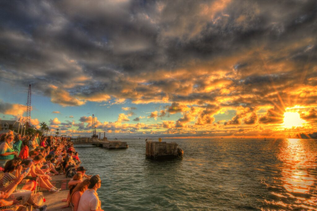 Pôr do sol em Mallory Square em Key West