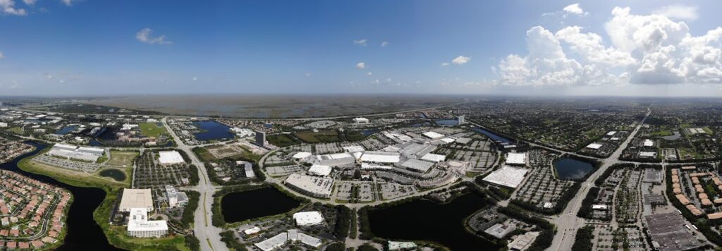 Vista aérea do Sawgrass Mills na Flórida