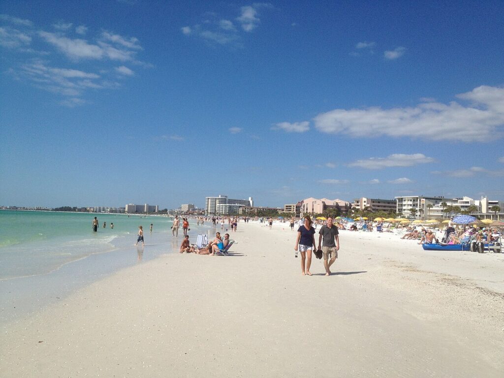 Praia de Siesta Key na Costa Oeste da Flórida