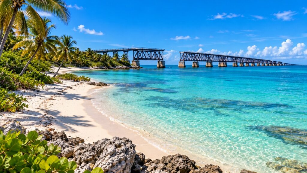 Praia de Bahia Honda nas Florida Keys, Flórida