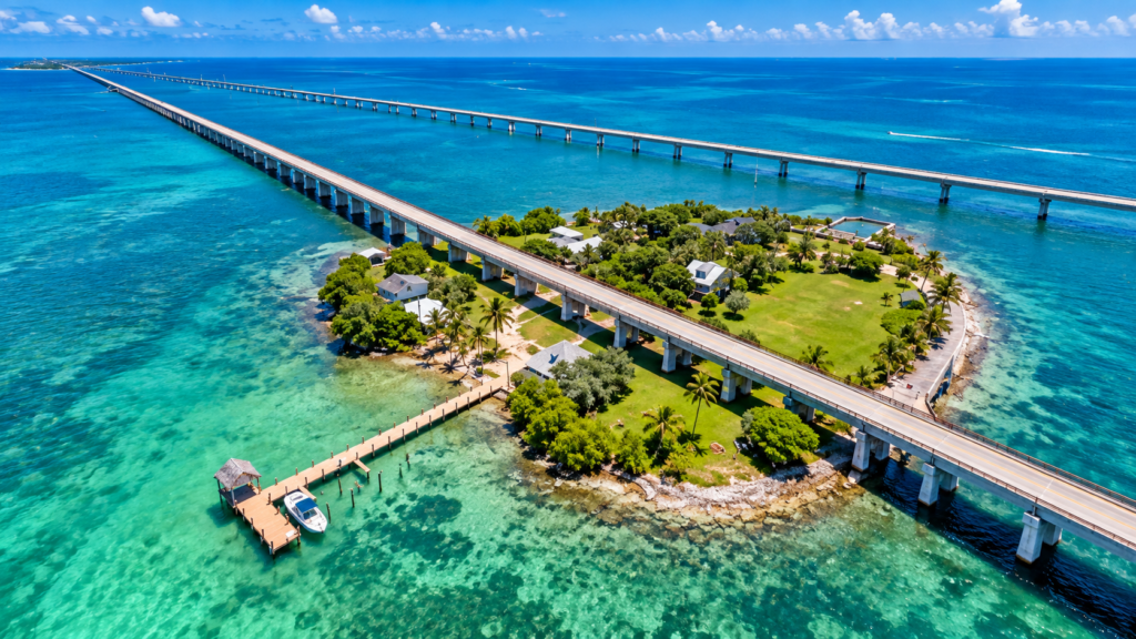 Pigeon Key nas Florida Keys junto à Old Seven Mile Bridge